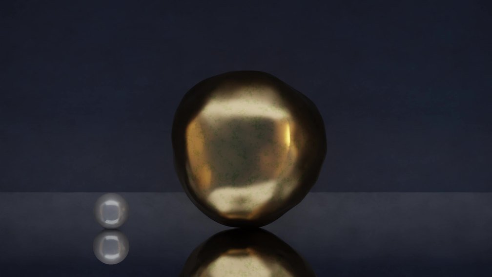 Gold Bubble with a pearl